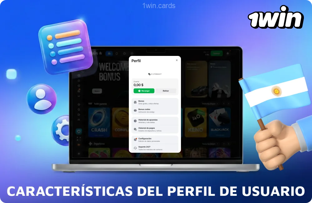 El perfil de 1win te permite administrar tus datos, la moneda, las apuestas, los depósitos, los bonos y las notificaciones