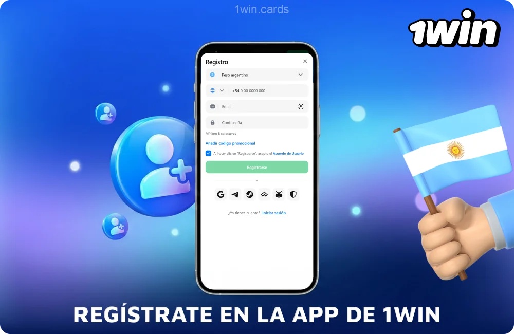 Los jugadores de Argentina pueden registrarse en la aplicación 1win
